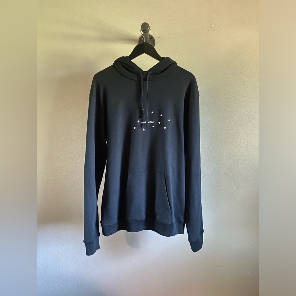 Saint Laurent Constellation Stars Archive Logo Black Hoodie